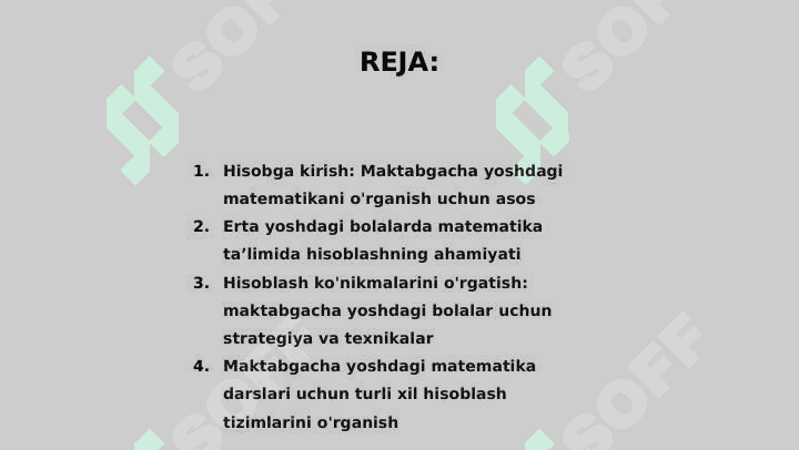 Maktabgacha yoshdagi bolalarni matematikaga oʻrgatishda sanash va sanashning turli tizimlari 2