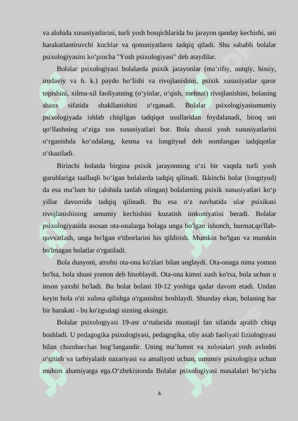 Bolalar psixologiyasi vazifalari va tarkibiy tuzilishi 6