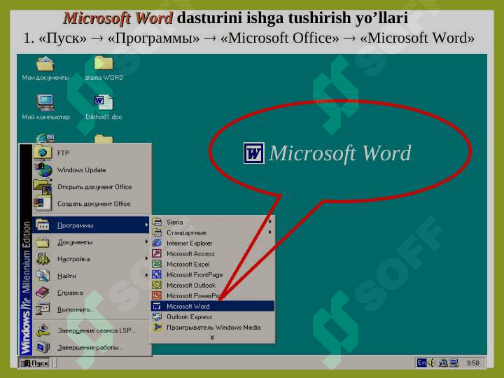 MS Word matn muharriri interfeysi, matnlarni tahrirlash va formatlash 4