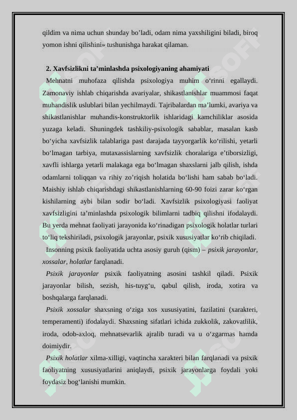 Faoliyat xavfsizligini ta’minlashda psixologik omillarning ahamiyati 3