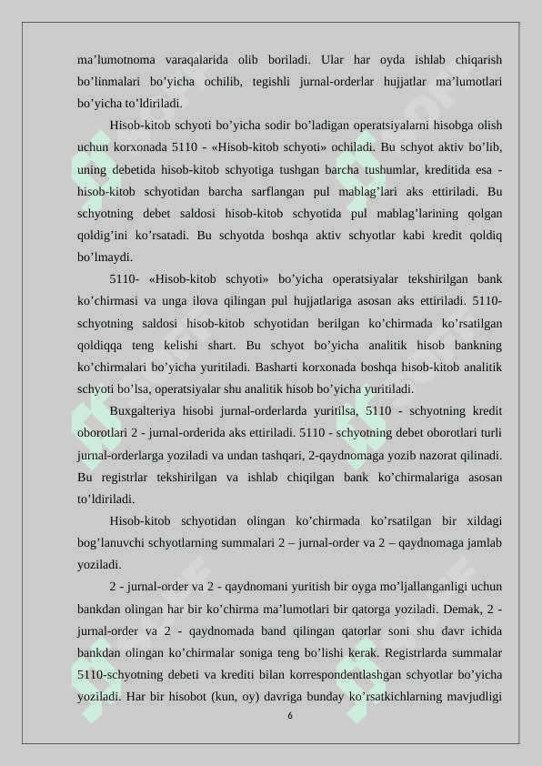 HISOB – KITOB SCHYOTI 6