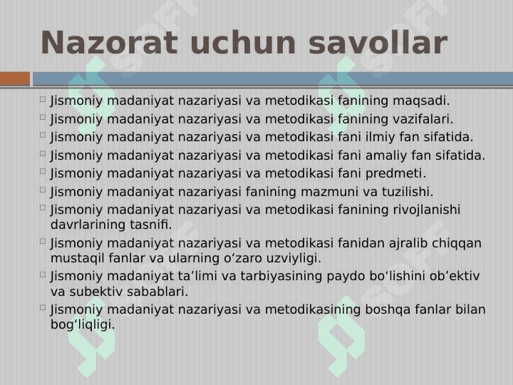 Jismoniy madaniyat nazariyasi va metodikasi fanining maqsadi va vazifalari 2