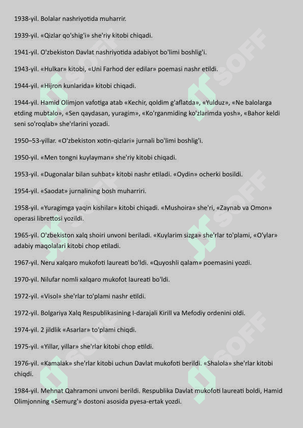 "Zulfiya lirikasi" mavzusida Zulfiyaxonimga dars ishlanma 5