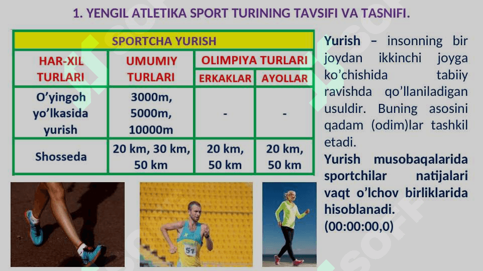 YENGIL ATLETIKA SPORT TURINING UMUMIY TAVSIFI, TASNIFI, TARIXI VA RIVOJLANISH BOSQICHLARI 4