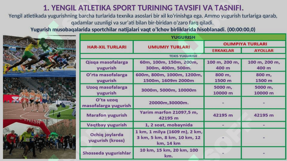 YENGIL ATLETIKA SPORT TURINING UMUMIY TAVSIFI, TASNIFI, TARIXI VA RIVOJLANISH BOSQICHLARI 5