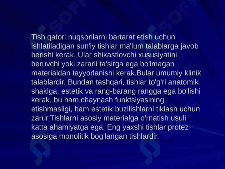Sun’iy tishlarni tanlash.Sun’iy tishlarni terishning nazariy asoslari 3