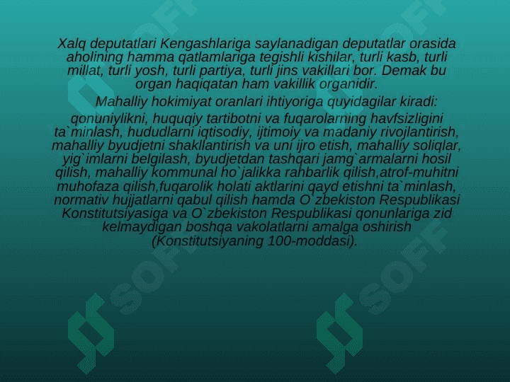 O`zbekiston  Respublikasining   mahalliy  hokimiyat organlari 5