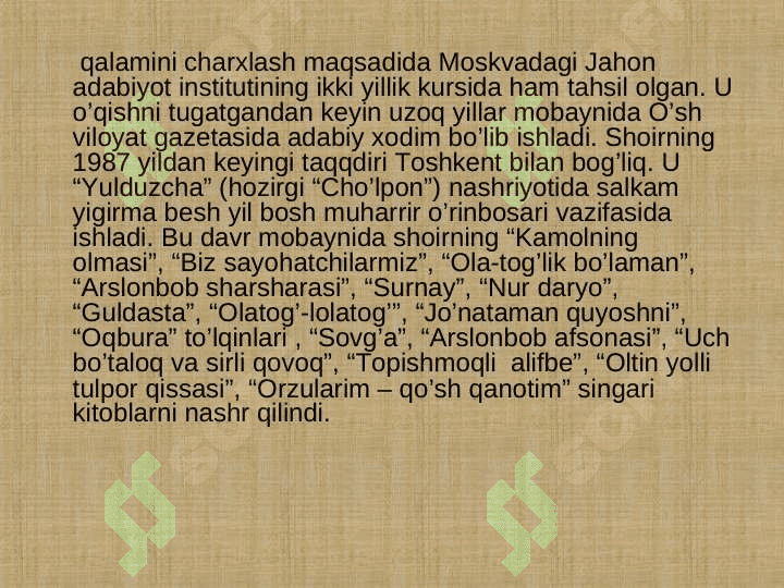 Tursunboy   Adashboyev  - ikki xalq farzandi 5