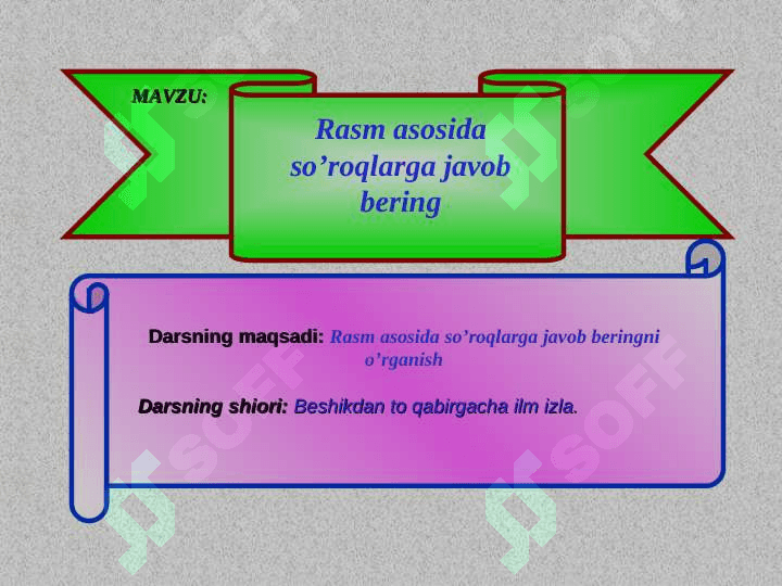 Rasm asosida so’roqlarga javob bering 2