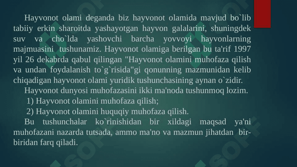 Hayvonot dunyosini muhofaza qilish yo’llari 3