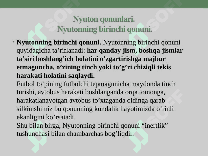 Dinamika. Nyuton qonunlari 3