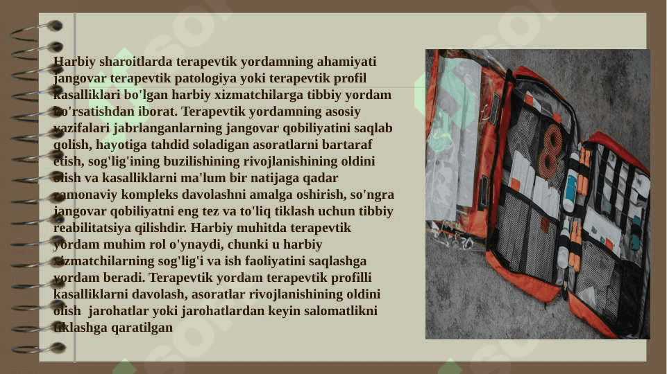 Harbiy sharoitda terapevtik yordam 4