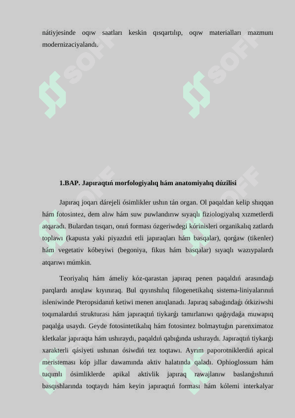 Botanika páninen «Japıraq» temasın oqıtıwda ámeliy tapsırmalar tayarlaw metodikası. 5