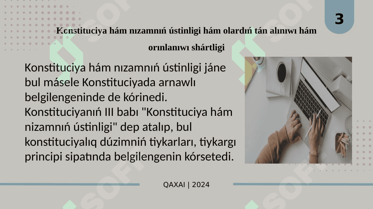 KONSTITUTSIYA USTINLIGI HÁM QÁWIPSIZLIGI 4