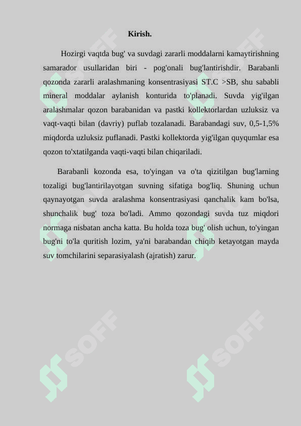 Barabanli qozonda pog’onali bug’lantirirish,  bug’ni yuvish k 2