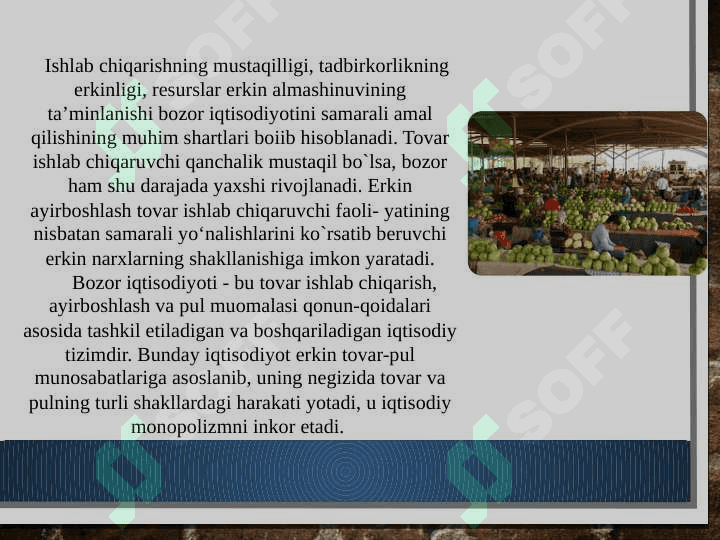Bozor iqtisodiyotini davriy rivojlanishi 4