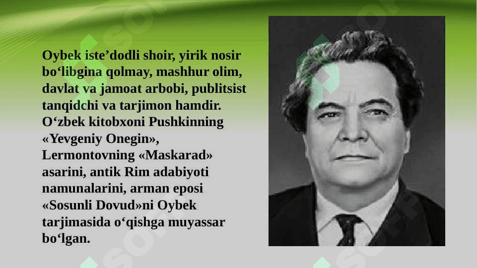 XX asr adabiyotida Oybekning tutgan o'rni 5