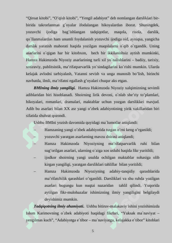 Hamzaning o‘zbek bolalar adabiyotida tutgan o‘rni 5