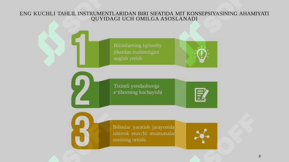 OʻZBEKISTONNING MILIY INNOVATSION TIZIMI. ILMIY KASHFIYOTLAR, IXTIROLAR VA ULARNI LITSENZIYALASH 8
