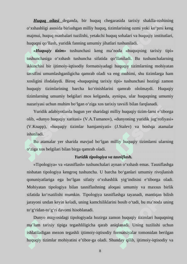 Hozirgi zamon huquqiy tizimi K 8