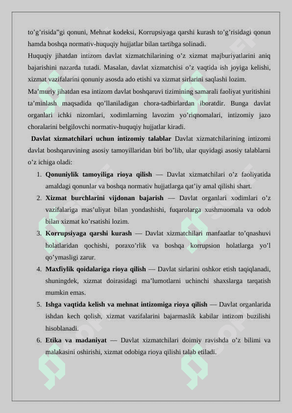 Davlat boshqaruvida qonuniylik va intizom tushunchasi 6