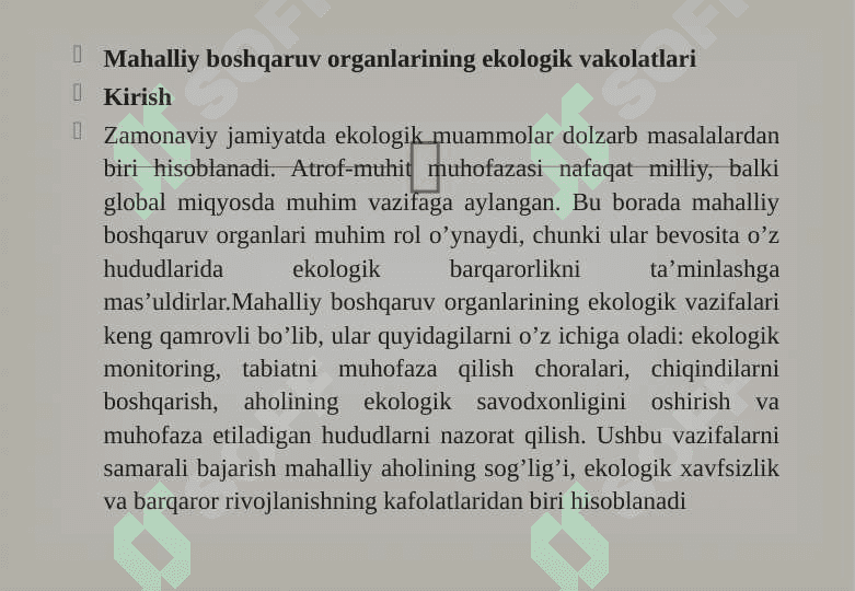 Mahalliy boshqaruv organlarining ekologik vakolatlari 4