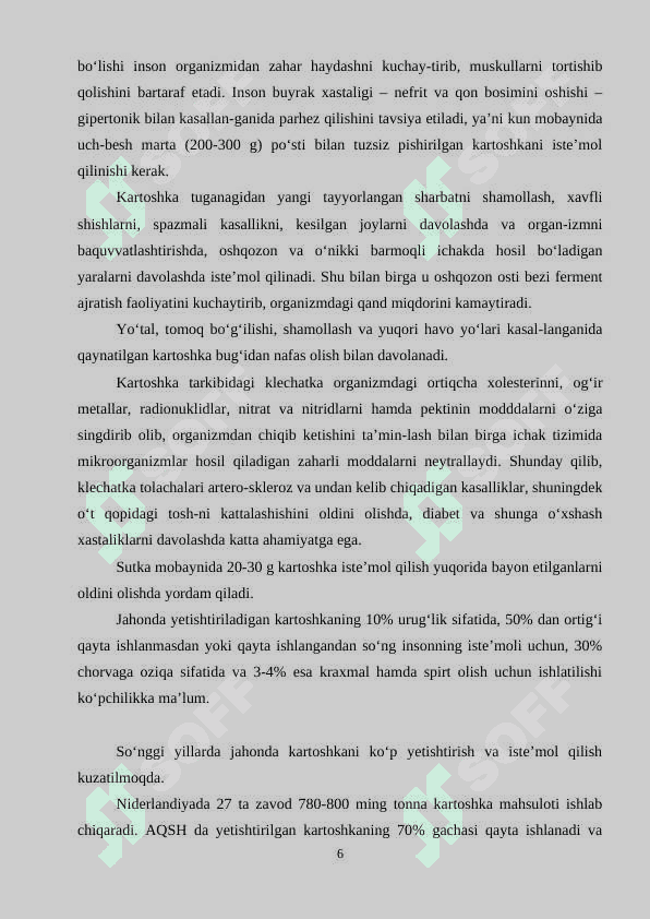 Kartoshkani uyumlarda saqlash (8 tonna) K 6