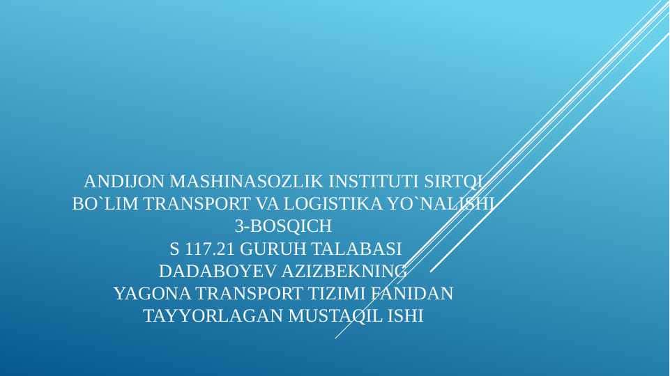 Quvur transporti tasnifi yutuqlari va rivojlanish muammolari 1