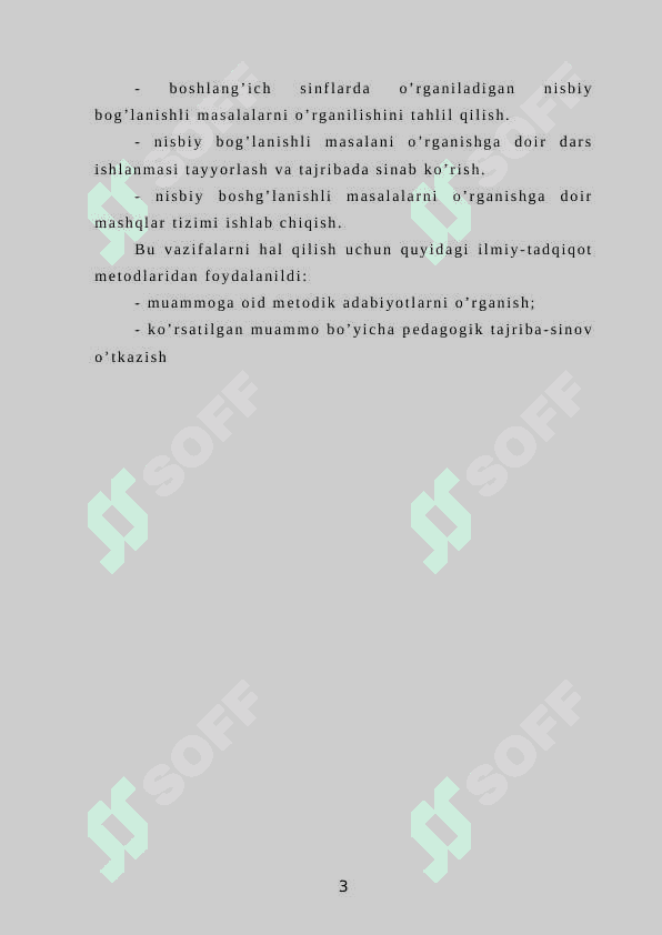 Miqdorlarning nisbiy bog’liqligiga doir masalalar ustida ishlash KURS ISHI 3