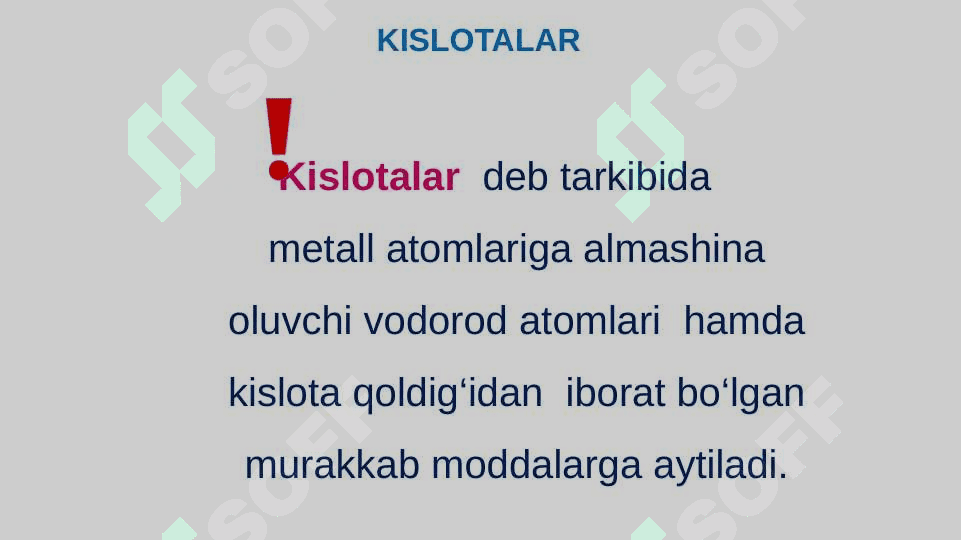 KISLOTALAR TARKIBI, TUZILISHI VA NOMLANISHI 4
