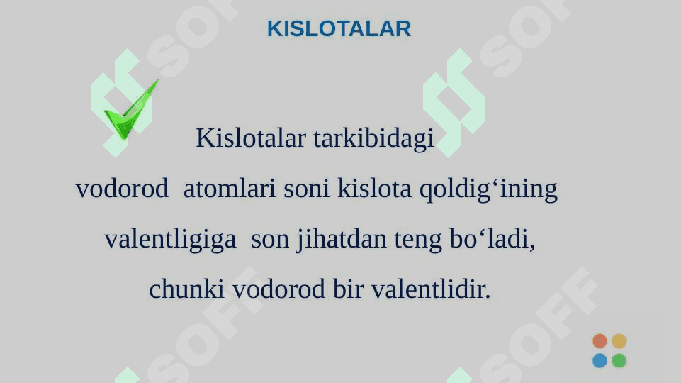KISLOTALAR TARKIBI, TUZILISHI VA NOMLANISHI 7