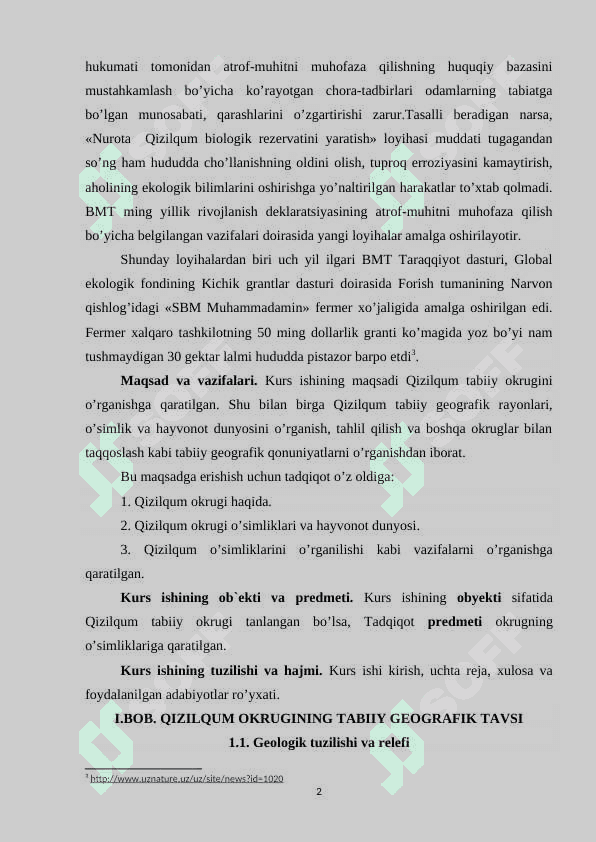 Qizilqum okrugining tabiiy geografik tavsifi 3