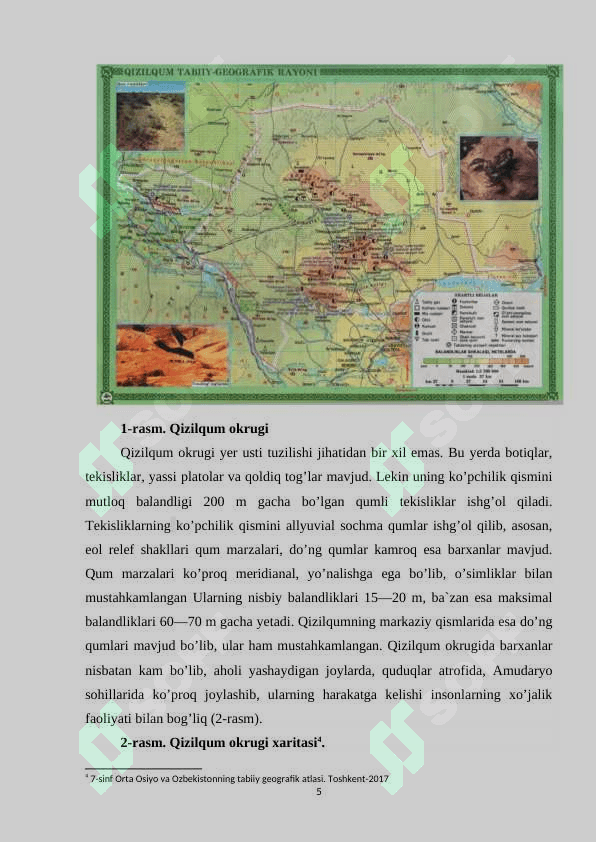 Qizilqum okrugining tabiiy geografik tavsifi 6
