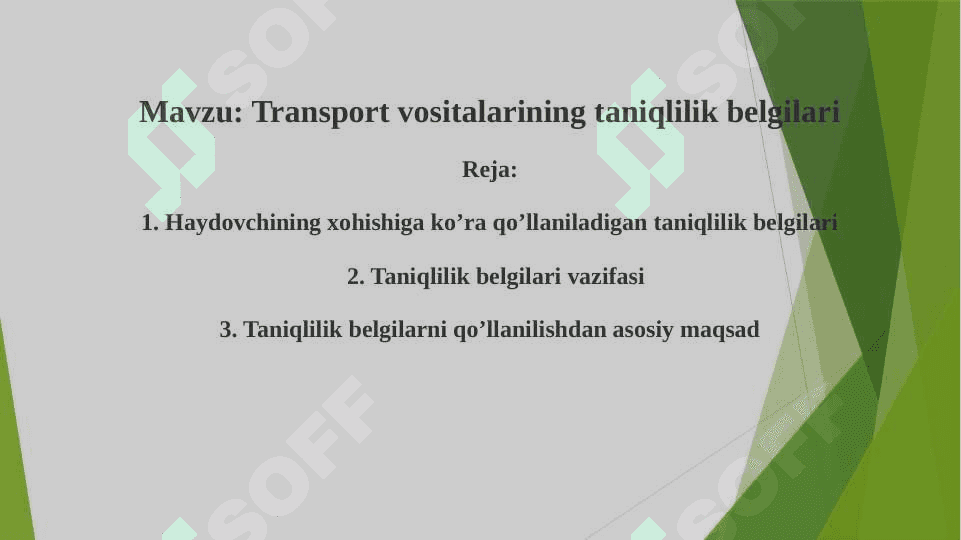 Yo'l harakati qoidalari ochiq dars 2