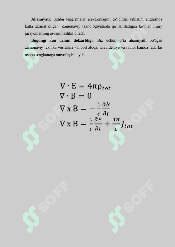 Siljish toki haqida. Maksvel KURS ISHI 4