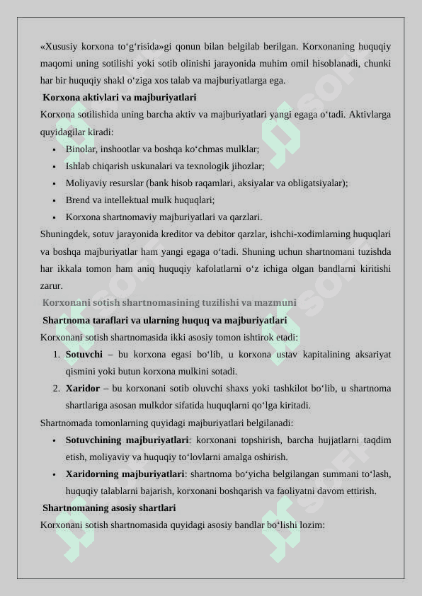 Korxonani sotish shartnomasi 3