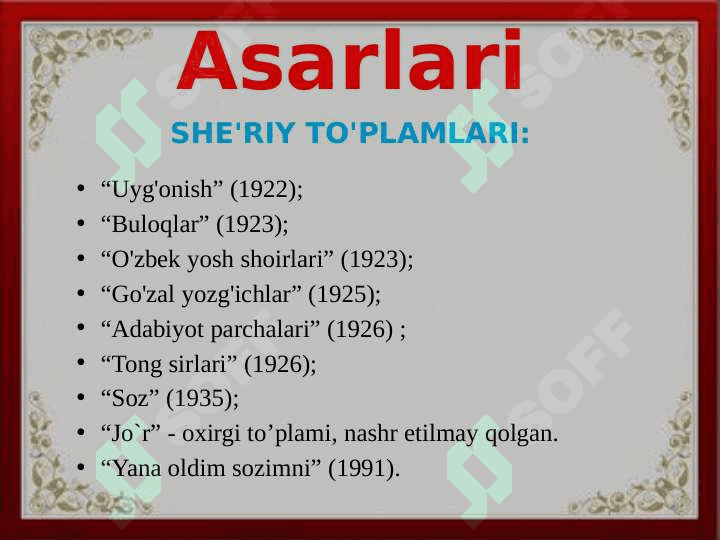 Abdulhamid Sulaymon o’g’li Cho’lpon PPT 7