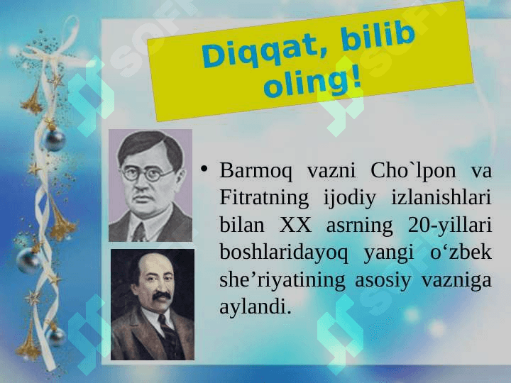 Abdulhamid Sulaymon o’g’li Cho’lpon PPT 8