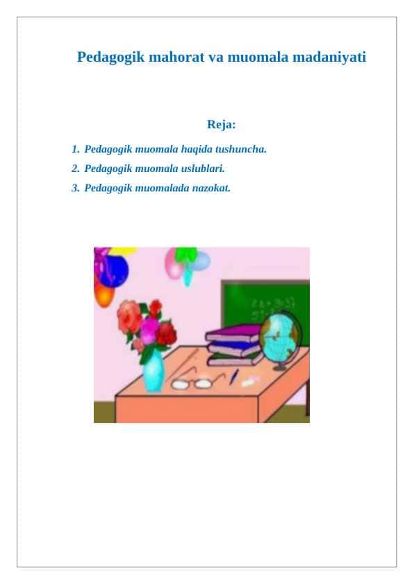 Pedagogik mahorat va muomala madaniyati 1