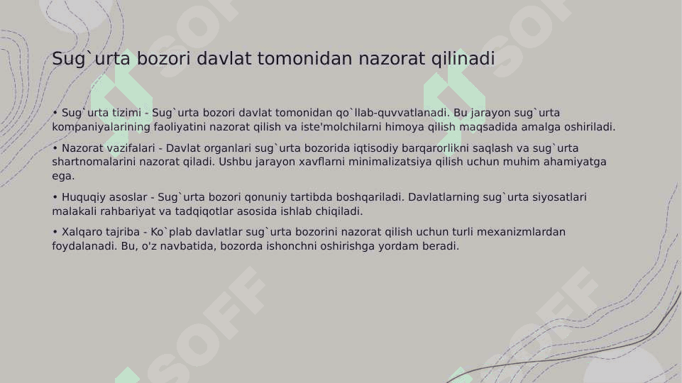 Sug`urta bozori va uni davlat tomonidan tartibga solish 3