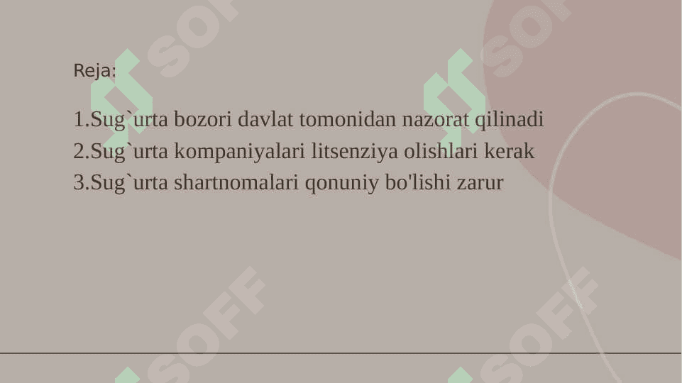 Sug`urta bozori va uni davlat tomonidan tartibga solish 2