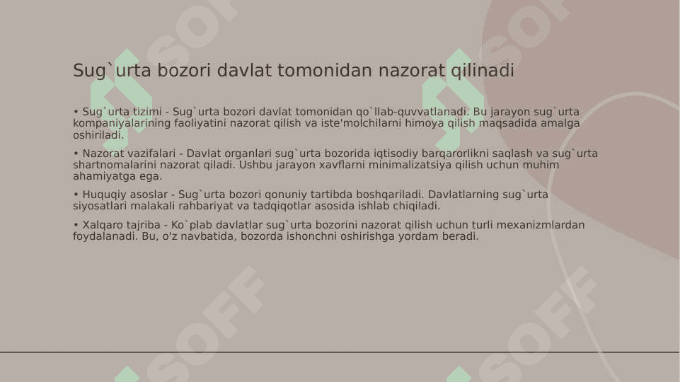Sug`urta bozori va uni davlat tomonidan tartibga solish 3