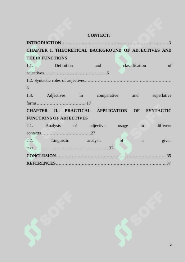 SYNTACTIC FUNCTIONS OF ADJECTIVES 2