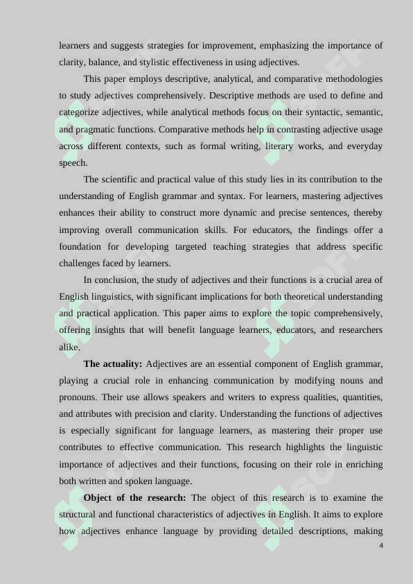 SYNTACTIC FUNCTIONS OF ADJECTIVES 4