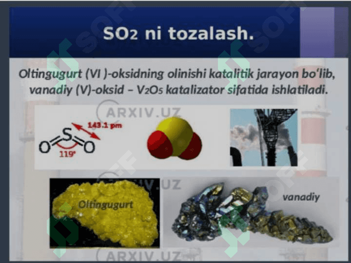 Sanoatda sulfat kislota ishlab chiqarish 8