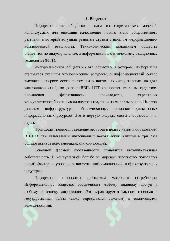 Смысл и сущность понятия информационного общества 2