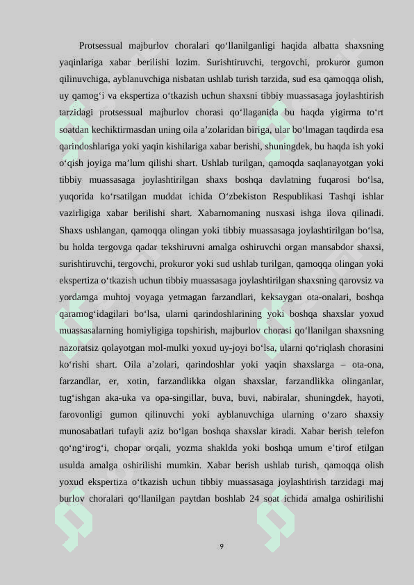 Jinoyat-protsessual majburlov choralari 8