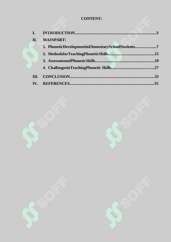 FORMATION OF PHONETIC SKILLS IN ELEMENTARY
SCHOOL STUDENTS 2