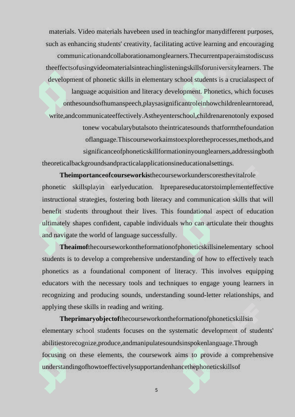 FORMATION OF PHONETIC SKILLS IN ELEMENTARY
SCHOOL STUDENTS 5