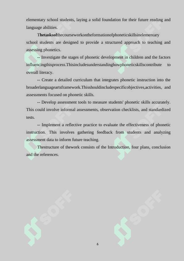 FORMATION OF PHONETIC SKILLS IN ELEMENTARY
SCHOOL STUDENTS 6
